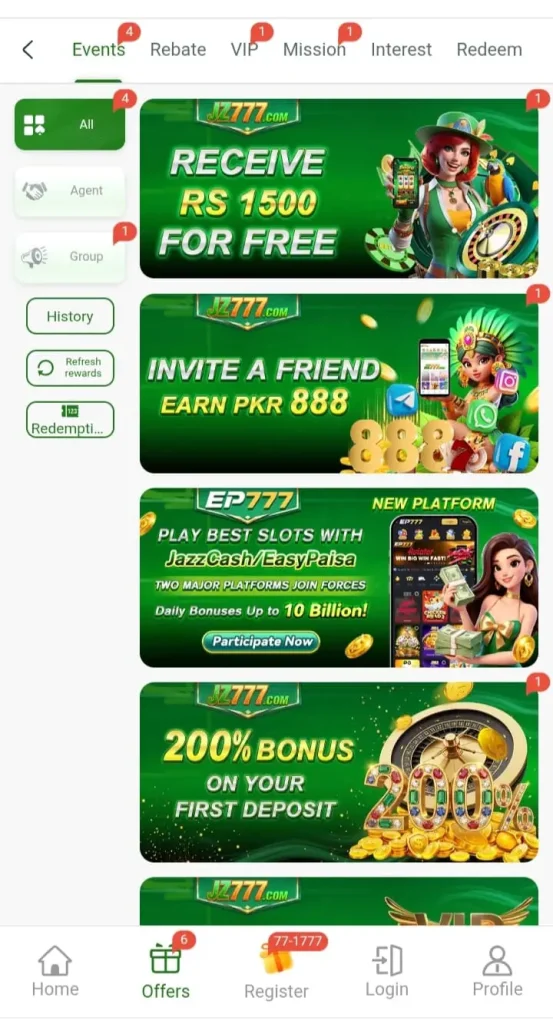 JZ777 Game Rewards