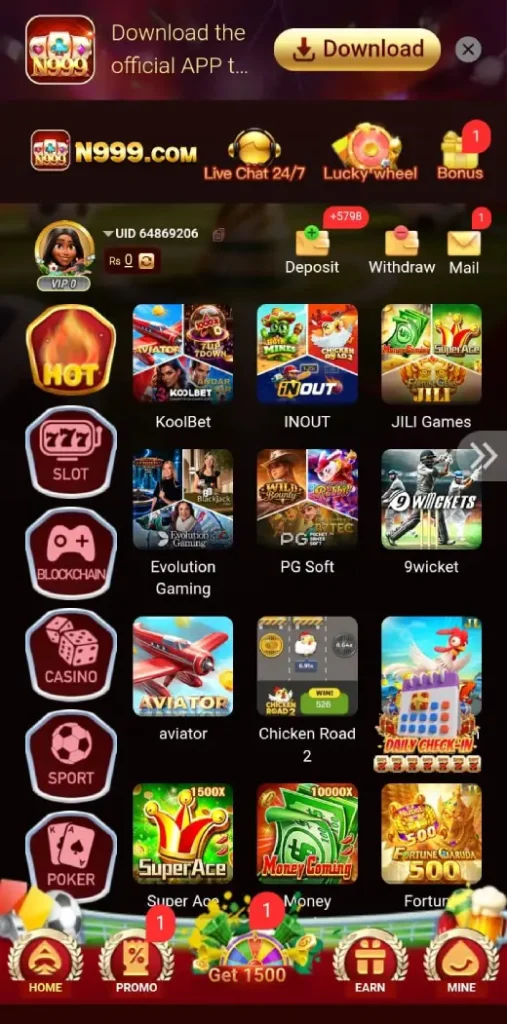 N999 Game Best APK Version Register, Login & in Pakistan. 3 N999 Game